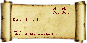 Kuti Kitti névjegykártya